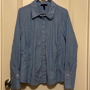 Lane Bryant chambray style shirt with white dots design. Size 22